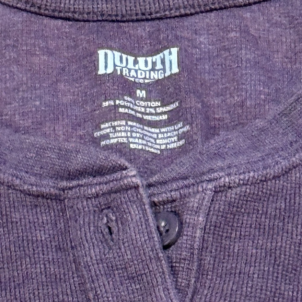 Duluth Trading Co Long Sleeve Purple Henley Shirt Women's Size M Cotton Blend - Picture 2 of 8
